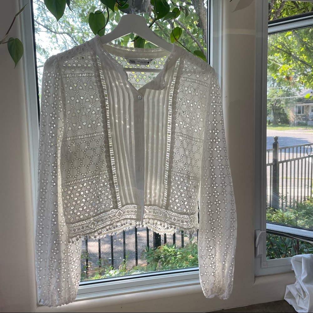 Zara boho eyelet blouse / shirt